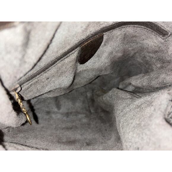 Authentic GUCCI Vintage Brown Leather Large Bamboo Satchel 2way Detachable Strap - Picture 7 of 13